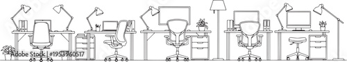Office workers at workstations, productivity, focus, technology, organization