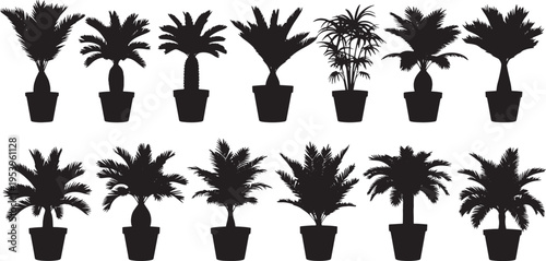 Black Potted Plants Silhouettes
