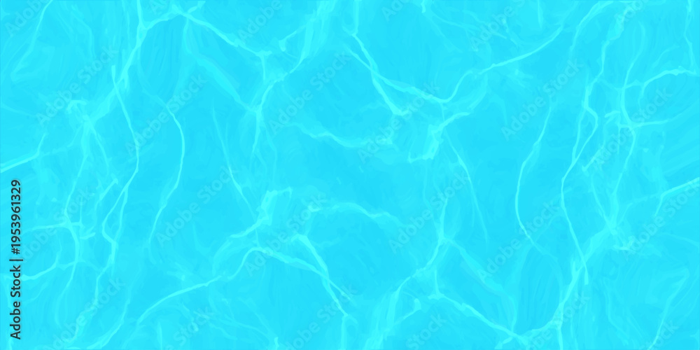Obraz premium Blue water surface with bright sunlight reflections and ripples in swimming pool or tropical ocean