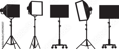 Photography Lighting Equipment and Stands in a Studio Environment