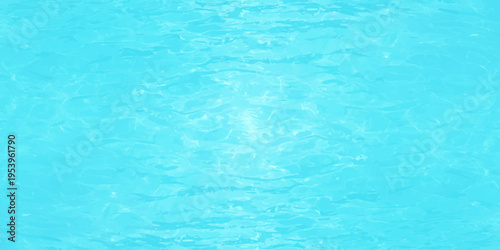 Blue water surface with bright sunlight reflections and ripples in swimming pool or tropical ocean