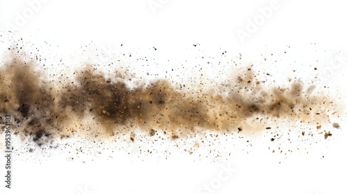 An artistic capture of dust explosion in mid-air, a visual representation of energy, force, and impact