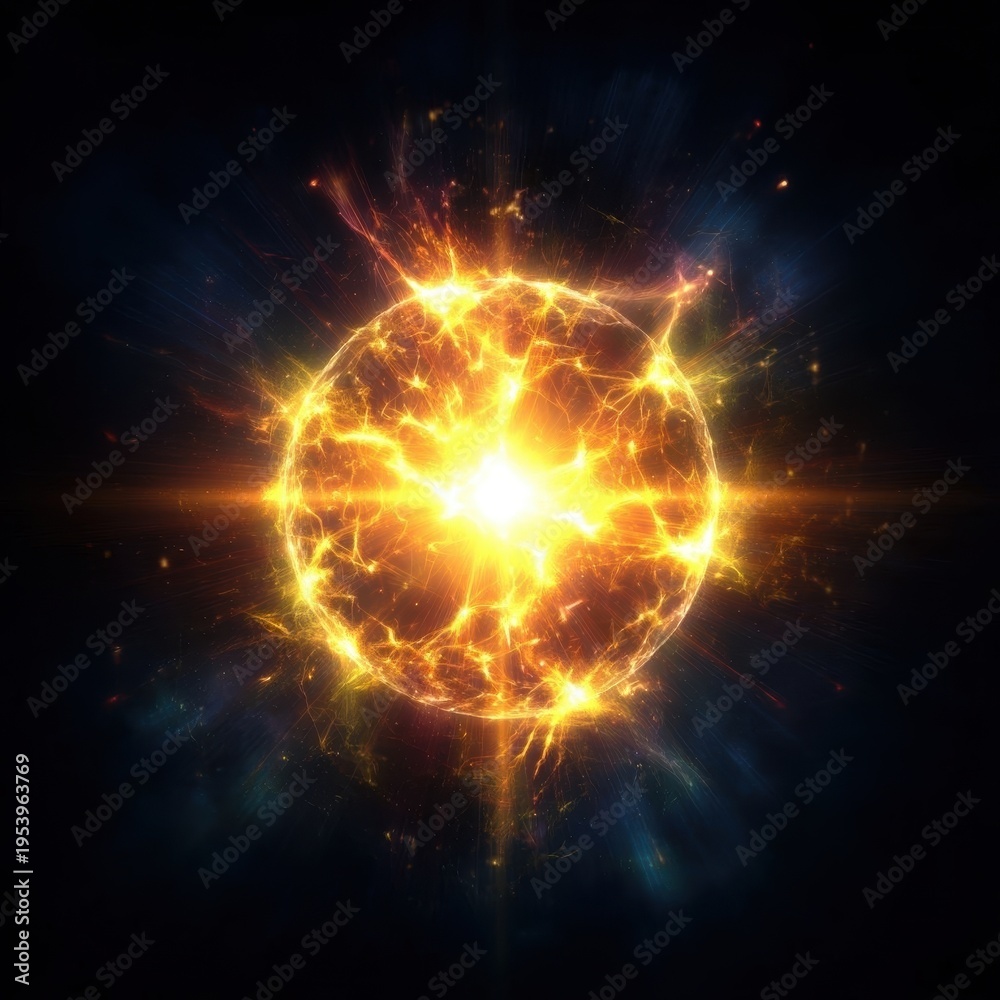 Fototapeta premium A visual representation of an exploding star in the depths of space, a celestial event filled with energy and awe