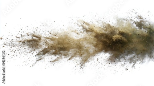 A cloud of dust exploding with force, showcasing the power of nature and an intense moment. 