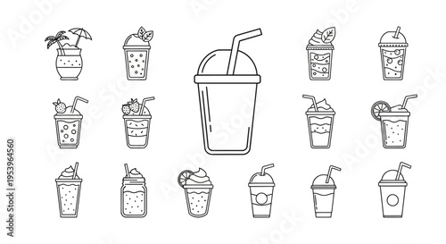 Various types of cold drinks.