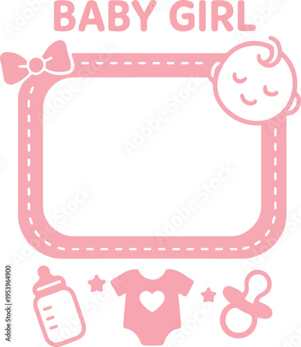Pink Photocall For Newborn Baby Girl vector transprent