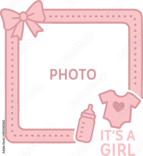 Pink Photocall For Newborn Baby Girl vector transprent