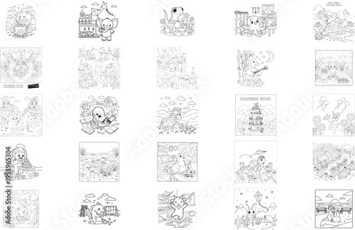 Artistic abstract black and white lines and dots pattern for graphic resources with fine art