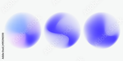 Set color circle gradient noise gradation. Abstract colorful watercolor blur mesh on isolated transparent background.