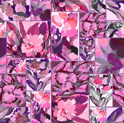 Geometric batik creative design seamless floral pattern repeat pattern fabric print design colourfull flower background texture design 