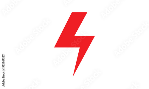 abstract simple red lightning bolt design art.