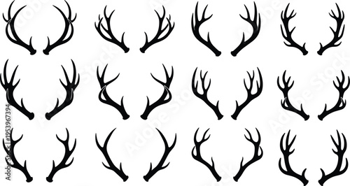 Happy children silhouettes set, black silhouettes of boys and girls jumping and standing, kids playing isolated on white background, vector.