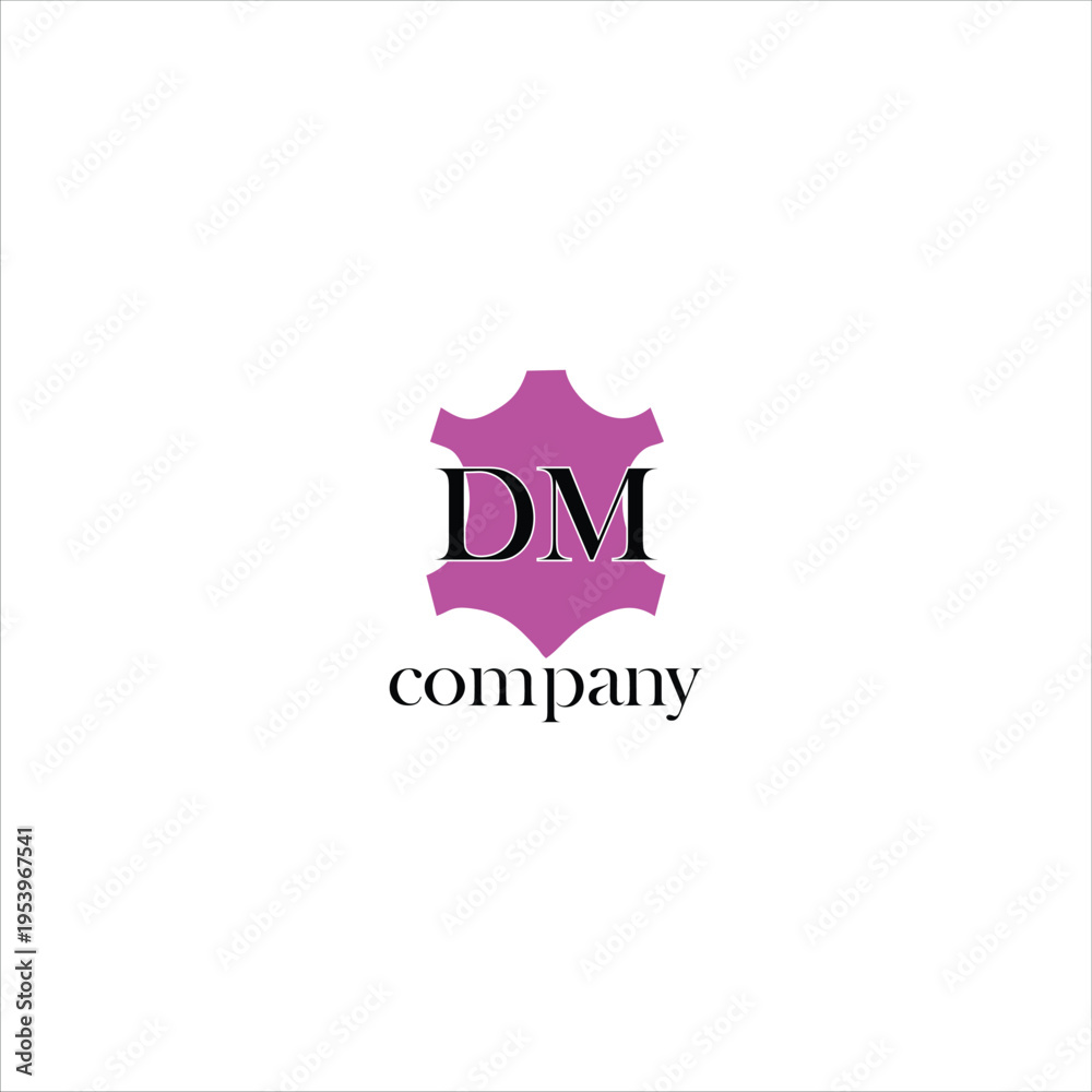 Obraz premium Modern Minimalist DM Company Logo Design with Purple Abstract Emblem