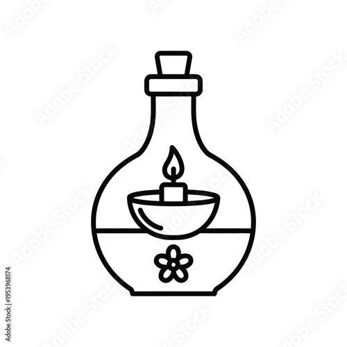 Aromatherapy Candle Bottle Wellness Concept