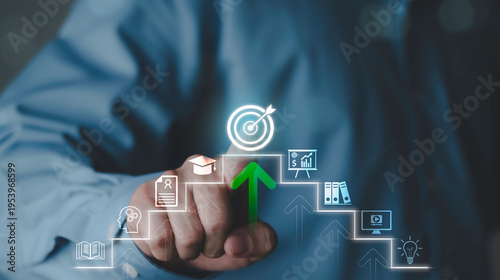 Obraz na płótnie Career growth, education, and success path