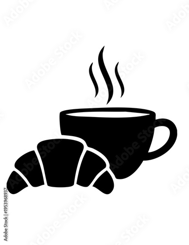 coffee and croissant icon