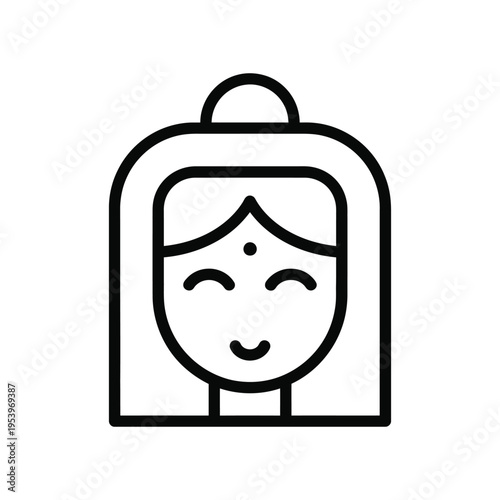 Woman Face Icon Indian Culture Symbol