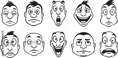 Emotional faces illustrations