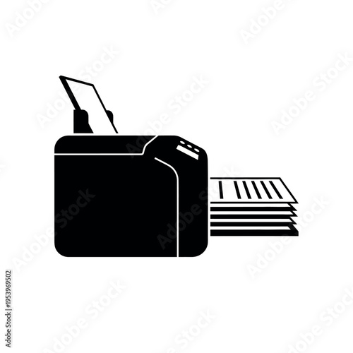 Printer with paper stack icon.