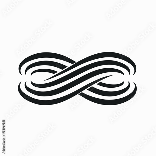 Abstract infinity symbol graphic design element for concepts of eternity and limitless