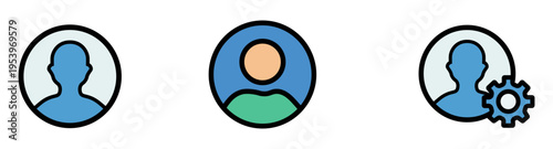 User account profile avatar and settings icons