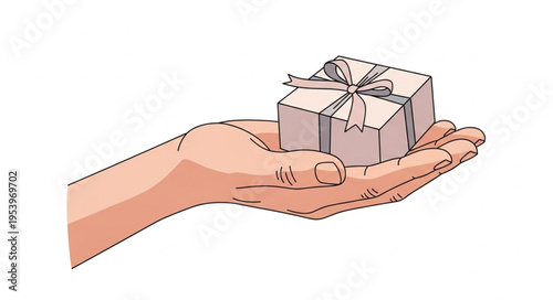 Hand Offering a Gift - A Gesture of Generosity and Appreciation.