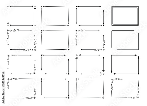 Vintage decorative lines. Frame border ornament text dividers. Line border separators Vintage dividers Elegant baroque label. Vector