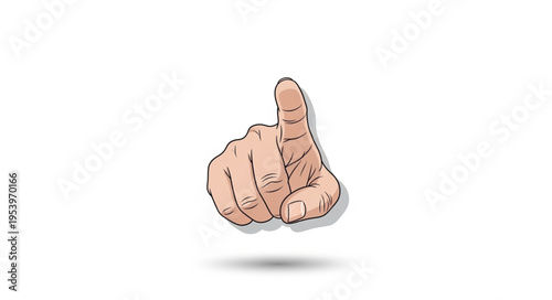 Illustration of a Hand Pointing Upward with Index Finger Extended.