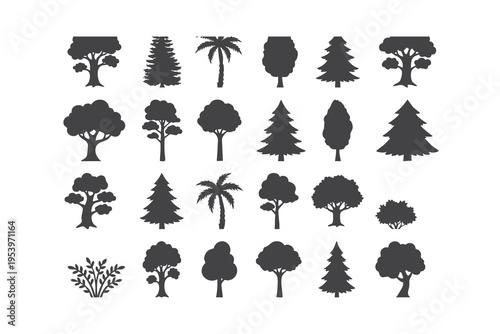 forest tree silhouettes
