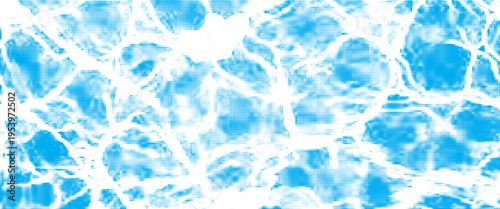 Blue and white water ripples light surface overlay background. 3d clear ocean surface pattern with reflection effect backdrop. Marble desaturated texture.