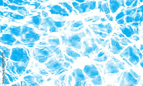 Blue and white water ripples light surface overlay background. 3d clear ocean surface pattern with reflection effect backdrop. Marble desaturated texture.