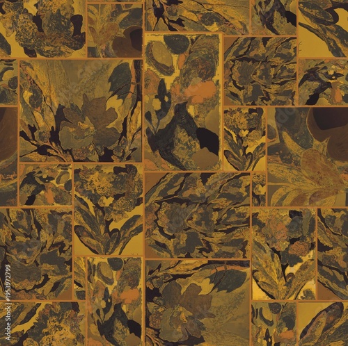 abstract grunge backgroun design Geometric batik creative design seamless floral pattern repeat pattern fabric print design abstract texture dark yellow colour background texture 