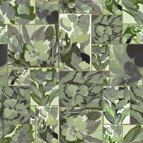 green leaves background texture design Geometric batik creative design seamless floral pattern repeat pattern fabric print design light green background design 