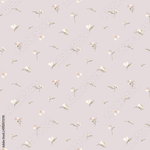 Flower pattern, ditsy Seamless floral pattern, small little flower background. Flower repeat pattern. fabric print,  surface design. Ditsy floral for home textile, wallpaper, fabric, fashion. Vector