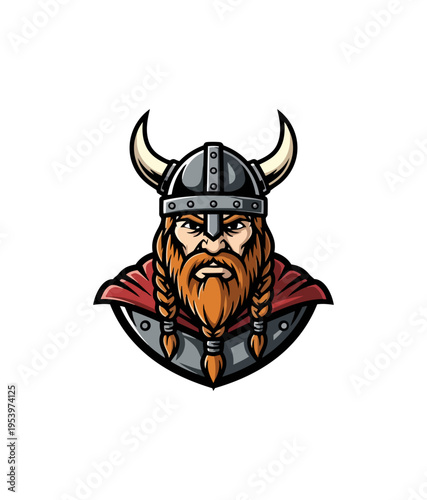 Viking warrior illustration on black background