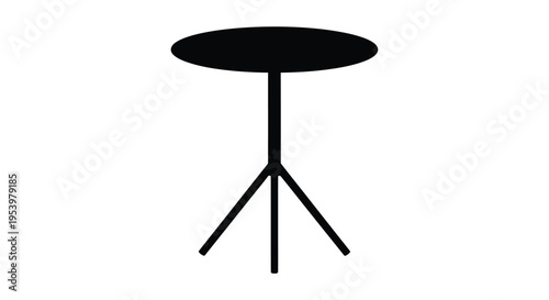 Simple black table with tripod legs a minimalist silhouette