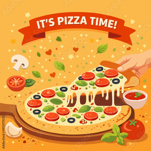 Delicious Pizza Meal Time