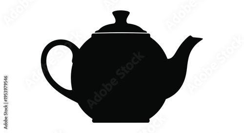 Simple black teapot design on a white background a stark silhouette