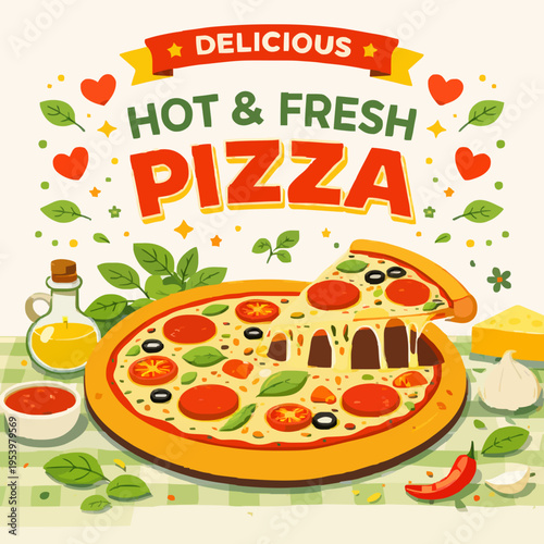 Fresh Pizza With Toppings