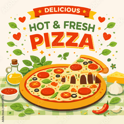 Fresh Pizza With Toppings