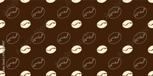 coffee beans seamless pattern background vector illustration. coffee beans icon design illustration