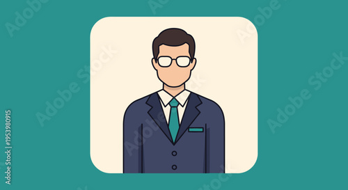 Graphic illustration of a person in a minimalist warrior yoga pose against a stylized sunrise and tranquil mountain landscape.