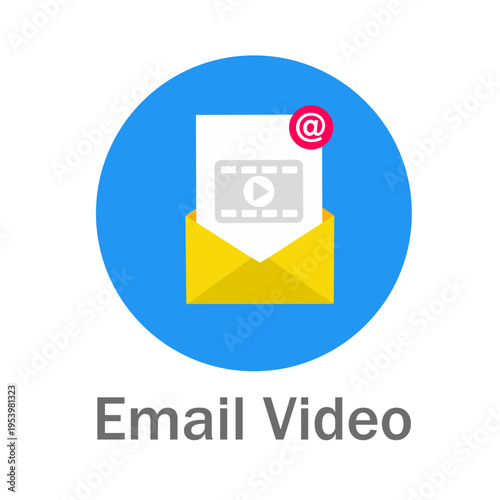 Email with Video Content. Online Marketing and Communication Illustration