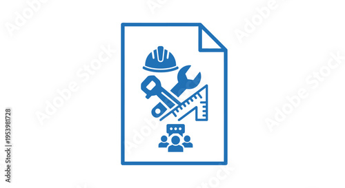 Construction engineering tools and helmet.