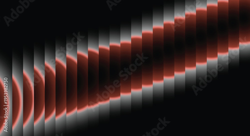 Abstract Red Neon Wave Background with Dynamic Light Bars