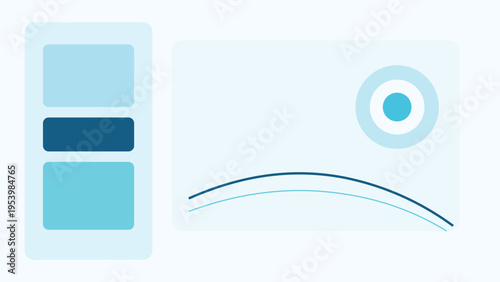 Fintech interface background with left aligned modules, wave motion, elegant rings and clean commercial composition for digital branding projects X