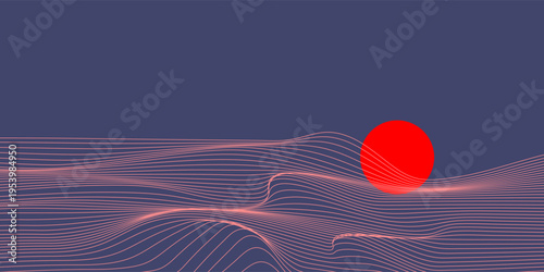 Minimalist abstract shapes illustrations. Vector illustration.  Set of landscape hand drawn contemporary artistic posters background eps10