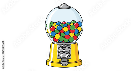 Colorful Gumball Machine Filled With Candies.