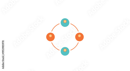 Simple atomic model with electrons and protons.