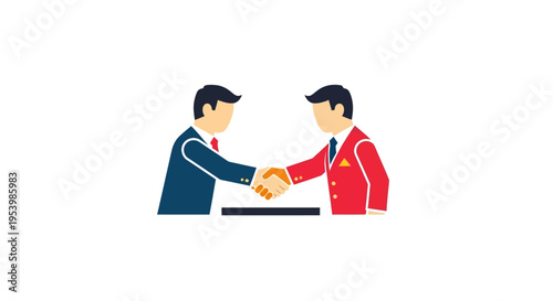 Two businessmen shaking hands in agreement.